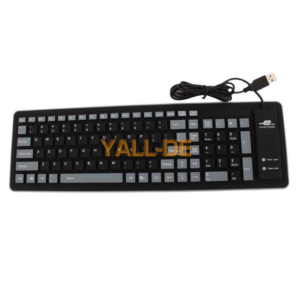 103 Keys USB 2.0 Silikon rollen oben faltbare PC Computer-Tastatur