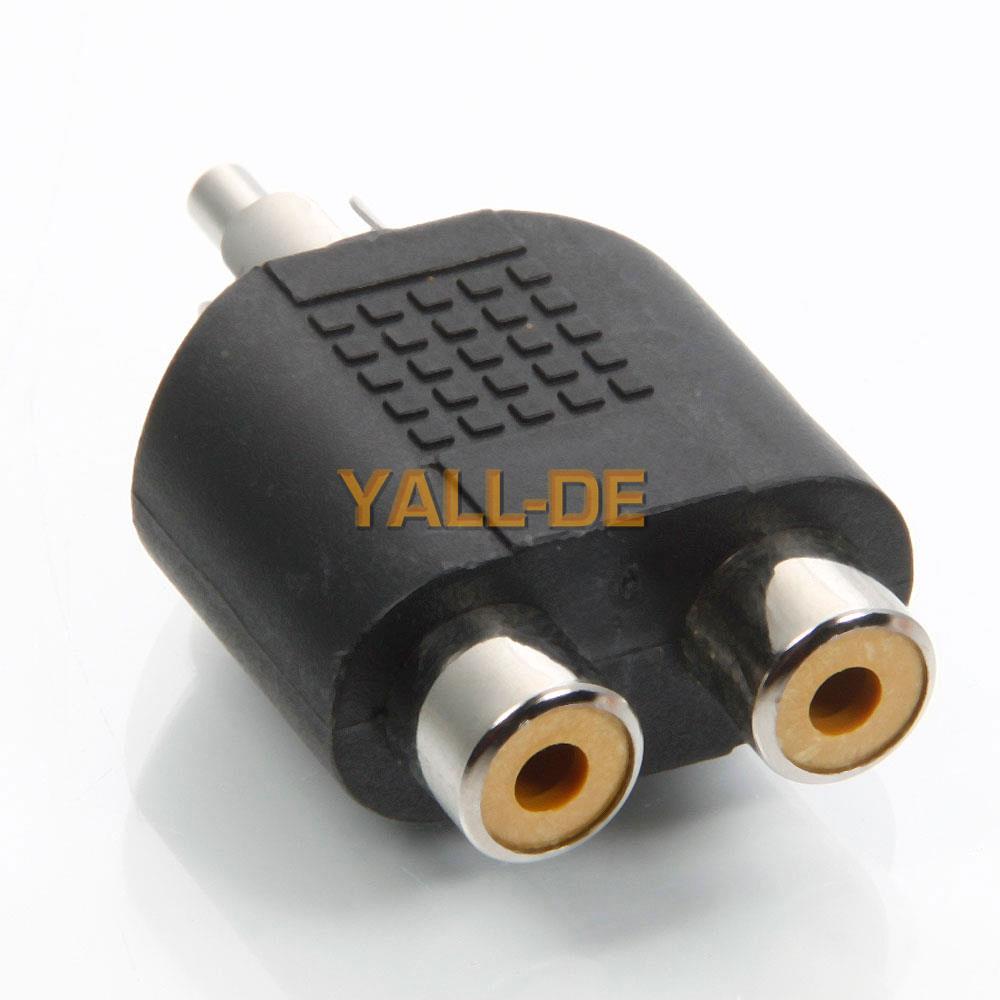 Neu RCA Cinch AV Audio Splitter Y Verteiler Adapter 1 auf 2 Buchse | eBay
